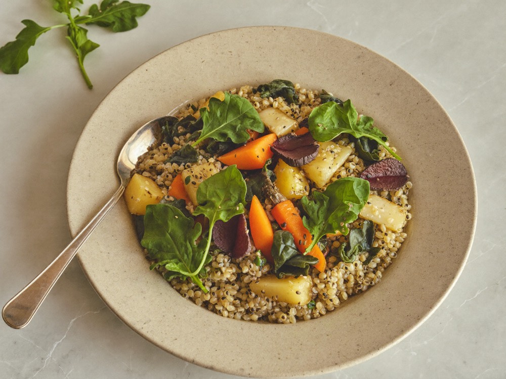 Bowl funcional de grãos e vegetais